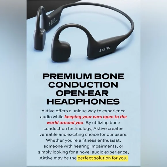 AKTIVE Open Ear Headphones - Black